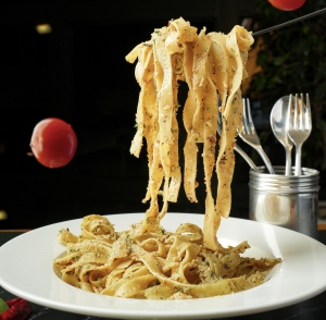 Pasta Chicken with chilli garlic Walnut cream sauce